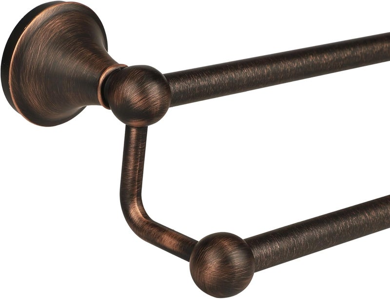 Ntipox Antique Bathroom Double Towel Bar Oil Rubbed Bronze, 24 Inch Towel Racks for Bathroom Wall Mounted,Bathroom Towel Holder Bronze,Two Towel Rod Hanger for Hotel - Image 1